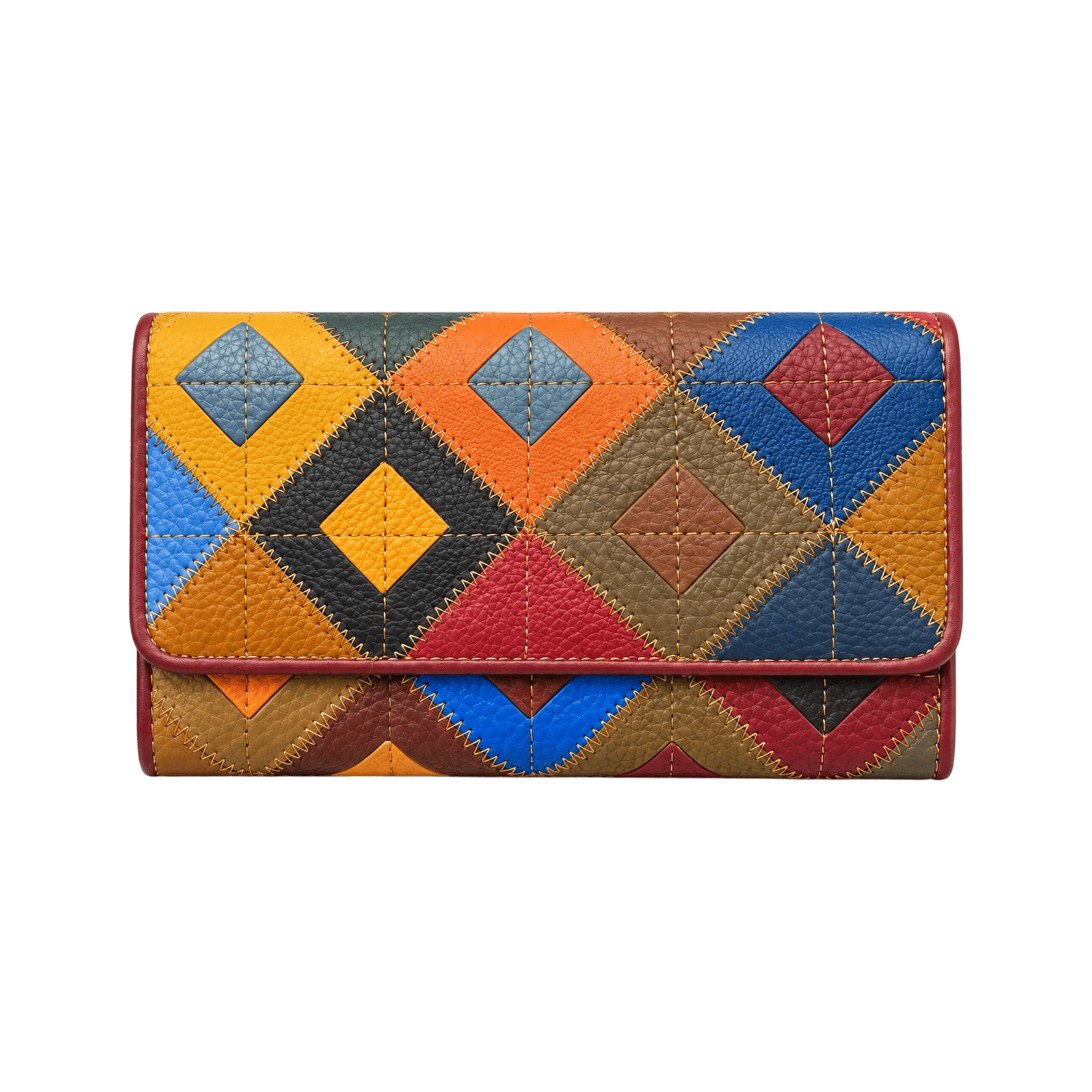 Por 0100a-1 Portofel dama Vivienne, piele naturala, model multicolor-rosu - imagine 1