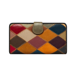 Portofel dama Vittoria, piele naturala, model multicolor-negru