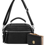 Set geanta si portofel dama Carina, Negru
